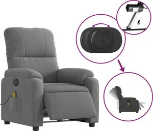 vidaXL vidaXL Rozkładany fotel elektryczny, masujący, ciemnoszary, mikrofibra 6