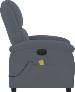 vidaXL vidaXL Rozkładany fotel masujący, elektryczny, ciemnoszary, aksamit 10