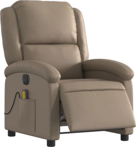 vidaXL Rozkładany fotel masujący, elektryczny, cappuccino 3