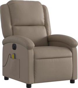 vidaXL Rozkładany fotel masujący, elektryczny, cappuccino 4