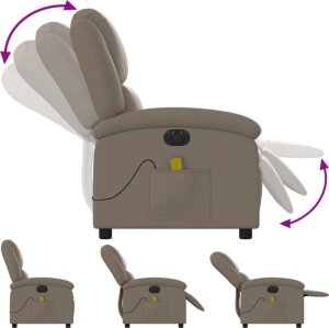 vidaXL Rozkładany fotel masujący, elektryczny, cappuccino 7