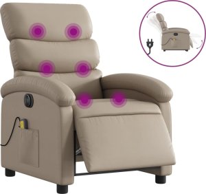 vidaXL Rozkładany fotel masujący, elektryczny, cappuccino 2