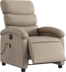 vidaXL Rozkładany fotel masujący, elektryczny, cappuccino 3