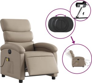 vidaXL Rozkładany fotel masujący, elektryczny, cappuccino 6