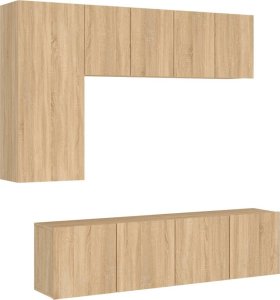 vidaXL 5-częściowy zestaw mebli TV, dąb sonoma, materiał drewnopochodny 2