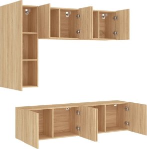 vidaXL 5-częściowy zestaw mebli TV, dąb sonoma, materiał drewnopochodny 4