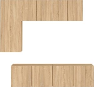 vidaXL 5-częściowy zestaw mebli TV, dąb sonoma, materiał drewnopochodny 5