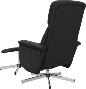 vidaXL Rozkładany fotel masujący z podnóżkiem, czarny, obity tkaniną 6