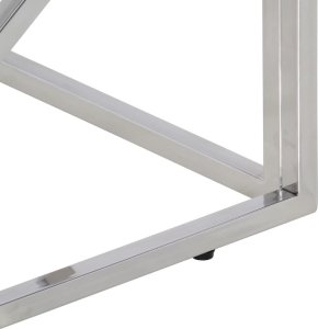 vidaXL Stolik kawowy, srebrny, stal nierdzewna i lite drewno akacjowe 6