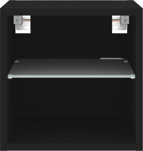 vidaXL Ścienna szafka TV z LED, czarna, 30x28,5x30 cm 8