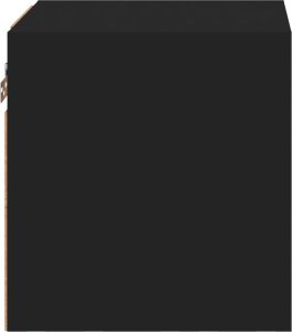 vidaXL Ścienna szafka TV z LED, czarna, 30x28,5x30 cm 9