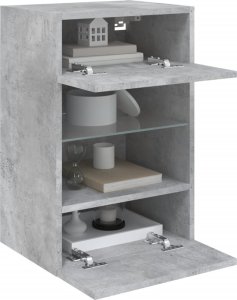 vidaXL Ścienne szafki TV z LED, 2 szt., szarość betonu, 40x30x60,5 cm 5