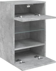 vidaXL Ścienne szafki TV z LED, 2 szt., szarość betonu, 40x30x60,5 cm 8