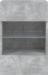 vidaXL Ścienne szafki TV z LED, 2 szt., szarość betonu, 40x30x60,5 cm 9