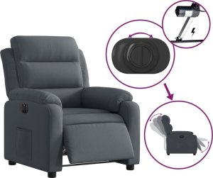 vidaXL Elektryczny fotel rozkładany, ciemnoszary, obity aksamitem 5