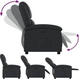 vidaXL Elektryczny fotel rozkładany, czarny 7
