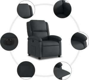 vidaXL Elektryczny fotel rozkładany, czarny 8