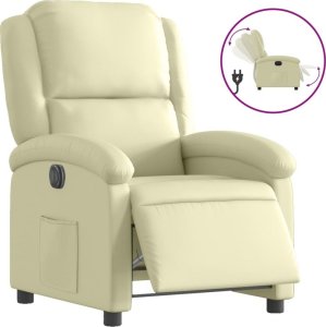 vidaXL Elektryczny fotel rozkładany, kremowy 2