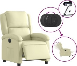 vidaXL Elektryczny fotel rozkładany, kremowy 5