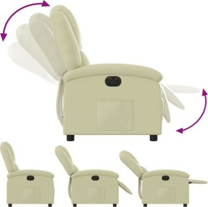 vidaXL Elektryczny fotel rozkładany, kremowy 6