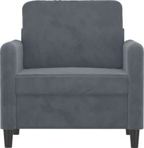 vidaXL Fotel, ciemnoszary, 60 cm, obity aksamitem 3