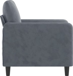 vidaXL Fotel, ciemnoszary, 60 cm, obity aksamitem 4