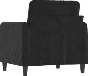 vidaXL Fotel, czarny, 60 cm, obity aksamitem 5