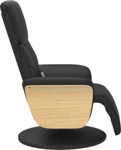 vidaXL Rozkładany fotel masujący z podnóżkiem, czarny, sztuczna skóra 5