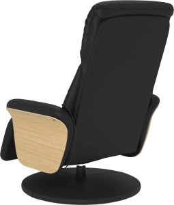 vidaXL Rozkładany fotel masujący z podnóżkiem, czarny, sztuczna skóra 6