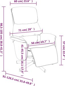vidaXL Rozkładany fotel masujący z podnóżkiem, taupe, obity tkaniną 11