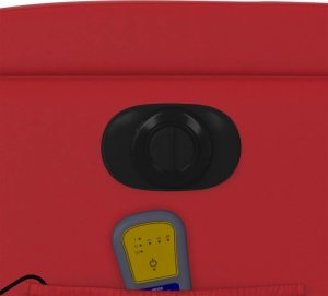 vidaXL Rozkładany fotel masujący elektryczny czerwony 11