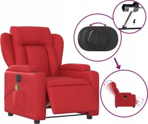 vidaXL Rozkładany fotel masujący elektryczny czerwony 5