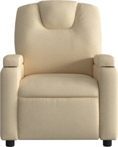 vidaXL Rozkładany fotel masujący, elektryczny, kremowy, tkanina 8