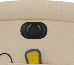 vidaXL Rozkładany fotel masujący, elektryczny, kremowy, tkanina 11