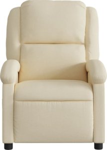 vidaXL Rozkładany fotel masujący, elektryczny, kremowy, tkanina 8