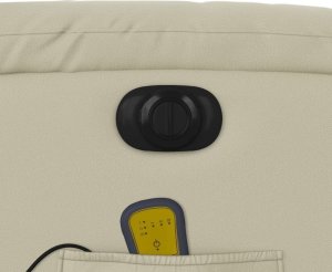 vidaXL Rozkładany fotel masujący, elektryczny, kremowy, sztuczna skóra 11