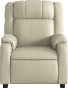 vidaXL Rozkładany fotel masujący, elektryczny, kremowy, sztuczna skóra 8