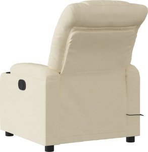 vidaXL Rozkładany fotel masujący, elektryczny, kremowy, tkanina 4