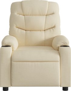 vidaXL Rozkładany fotel masujący, elektryczny, kremowy, tkanina 8