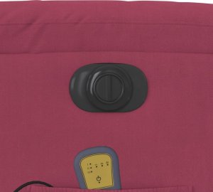 vidaXL Rozkładany fotel masujący, elektryczny, winna czerwień, aksamit 11