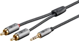 Kabel Goobay Kabel przejściowy audio AUX, jack 3,5 mm na wtyczkę stereo RCA, 5 m, Sharkskin Grey - Długość kabla 5 m 1