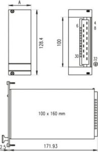 SCHROFF SCHROFF Panel przedni zasilacza do Maxpower 180, pojedynczy, 3 HE, 8 HE, 2,5 mm, Al, przód anodowany, tył przewodzący 1