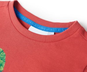 vidaXL Koszulka dziecięca z krótkimi rękawami, czerwona, 128 3