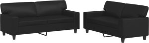 vidaXL 2-cz. komplet wypoczynkowy, czarny, sztuczna skóra 2