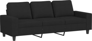 vidaXL vidaXL 3-cz. komplet wypoczynkowy, czarny, obity tkaniną 5
