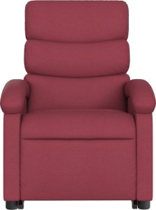 vidaXL vidaXL Podnoszony fotel masujący, rozkładany, bordowy, obity tkaniną 8