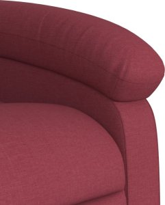 vidaXL vidaXL Podnoszony fotel masujący, rozkładany, bordowy, obity tkaniną 10