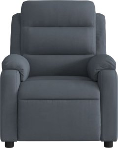 vidaXL vidaXL Rozkładany fotel masujący, elektryczny, ciemnoszary, aksamit 8