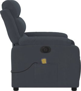 vidaXL vidaXL Rozkładany fotel masujący, elektryczny, ciemnoszary, aksamit 9