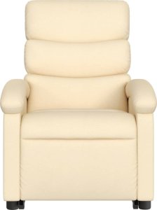 vidaXL vidaXL Podnoszony fotel masujący, rozkładany, kremowy, obity tkaniną 8